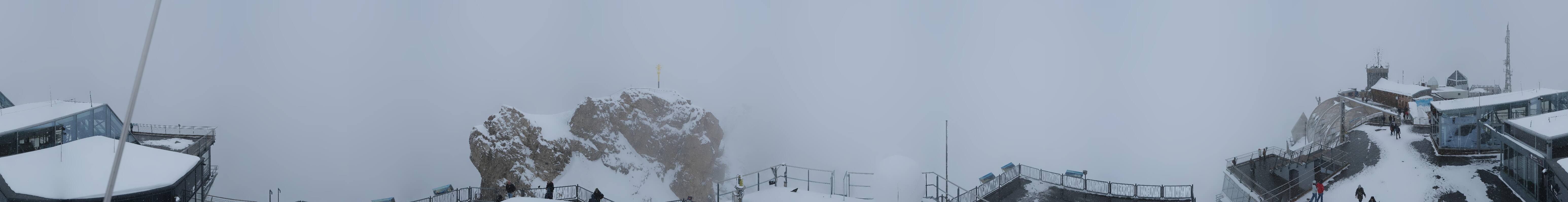 Archiv Foto Webcam Zugspitze: Panoramablick vom Gipfel