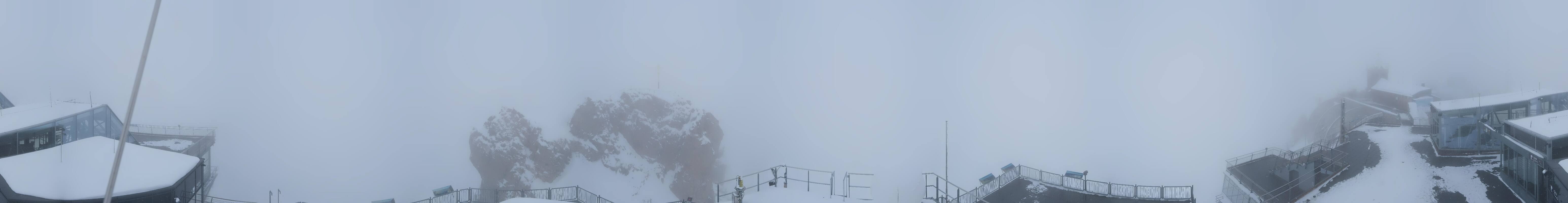 Archiv Foto Webcam Zugspitze: Panoramablick vom Gipfel