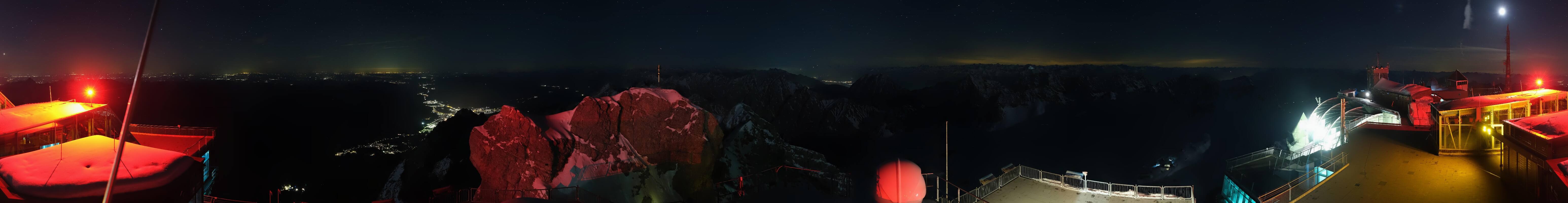 Archiv Foto Webcam Zugspitze: Panoramablick vom Gipfel