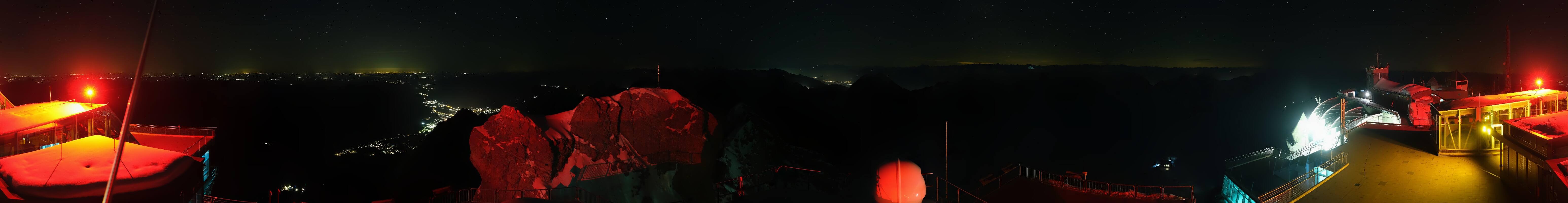 Archiv Foto Webcam Zugspitze: Panoramablick vom Gipfel