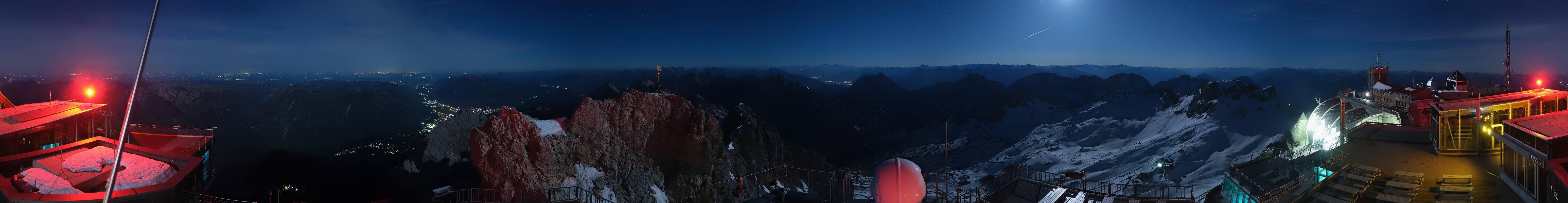 Archiv Foto Webcam Zugspitze: Panoramablick vom Gipfel