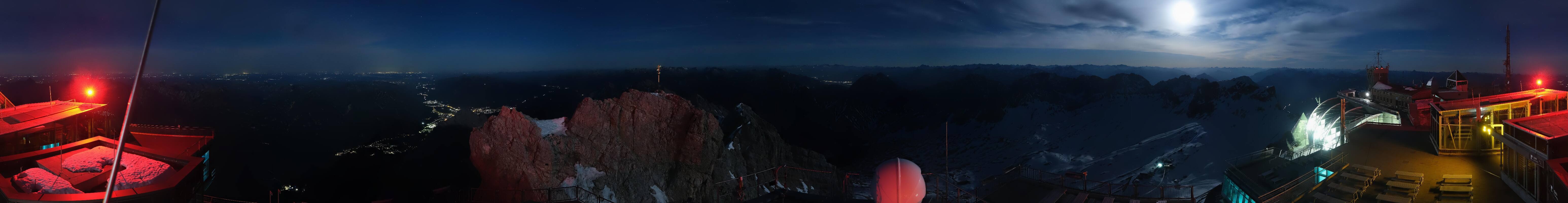 Archiv Foto Webcam Zugspitze: Panoramablick vom Gipfel