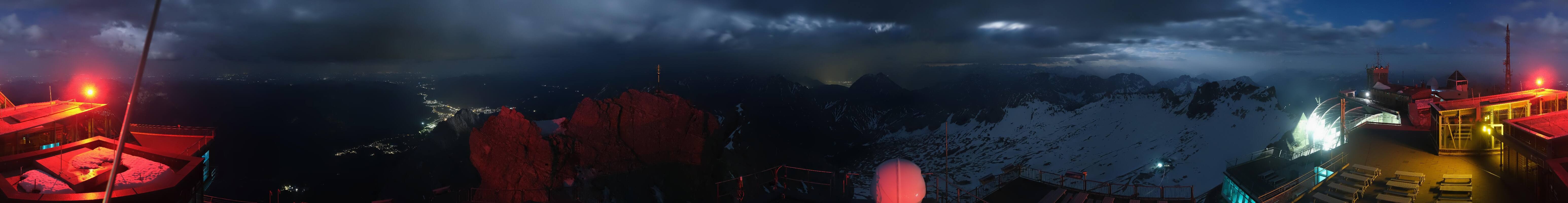 Archiv Foto Webcam Zugspitze: Panoramablick vom Gipfel