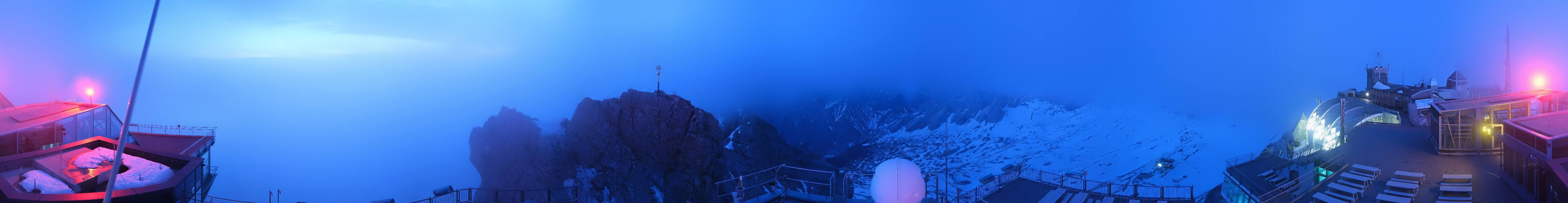 Archiv Foto Webcam Zugspitze: Panoramablick vom Gipfel