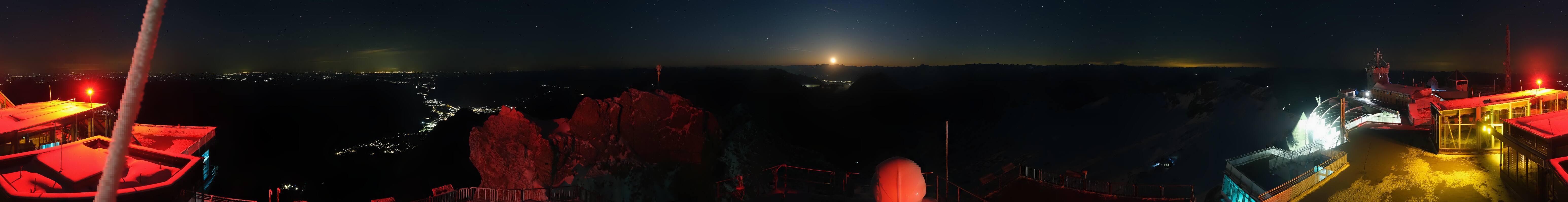 Archiv Foto Webcam Zugspitze: Panoramablick vom Gipfel