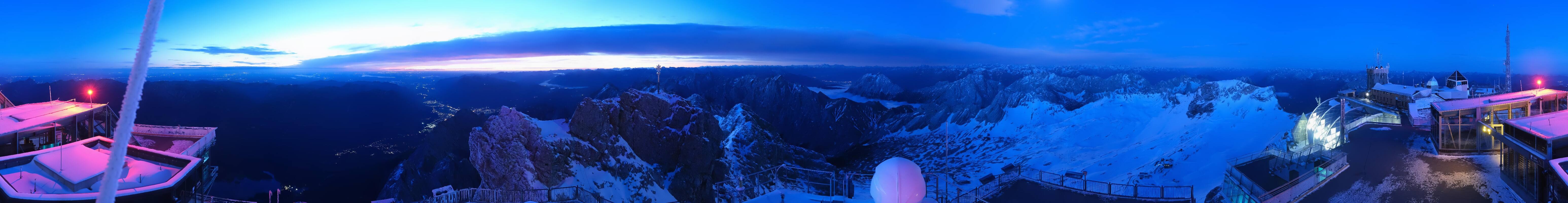Archiv Foto Webcam Zugspitze: Panoramablick vom Gipfel