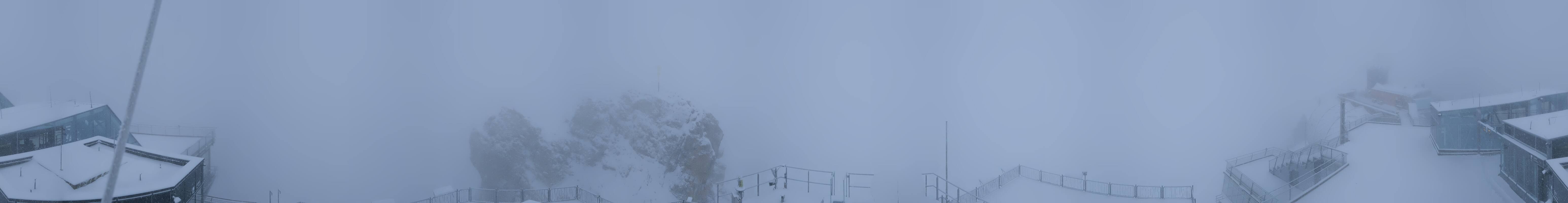 Archiv Foto Webcam Zugspitze: Panoramablick vom Gipfel