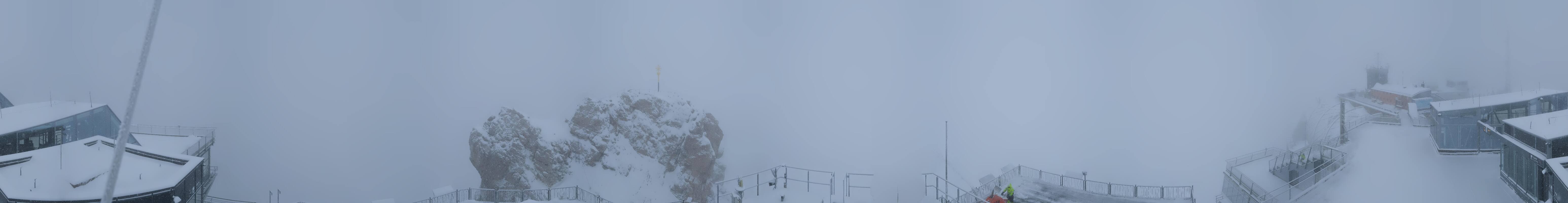 Archiv Foto Webcam Zugspitze: Panoramablick vom Gipfel