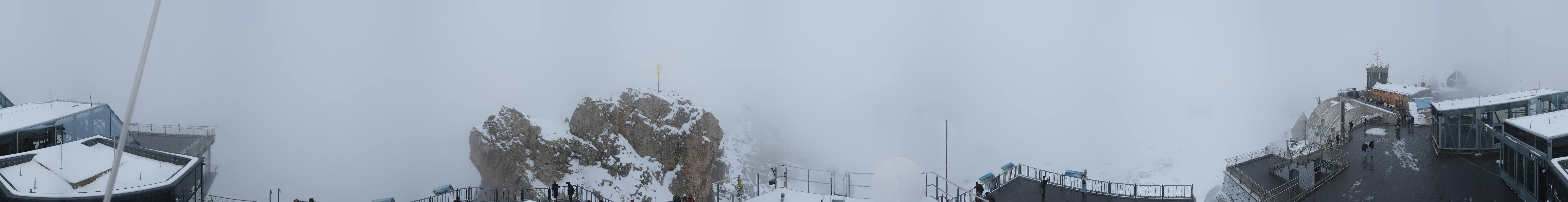 Archiv Foto Webcam Zugspitze: Panoramablick vom Gipfel