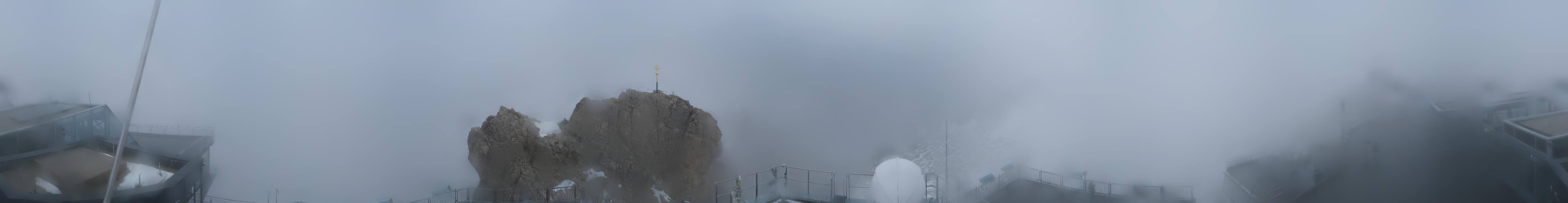 Archiv Foto Webcam Zugspitze: Panoramablick vom Gipfel
