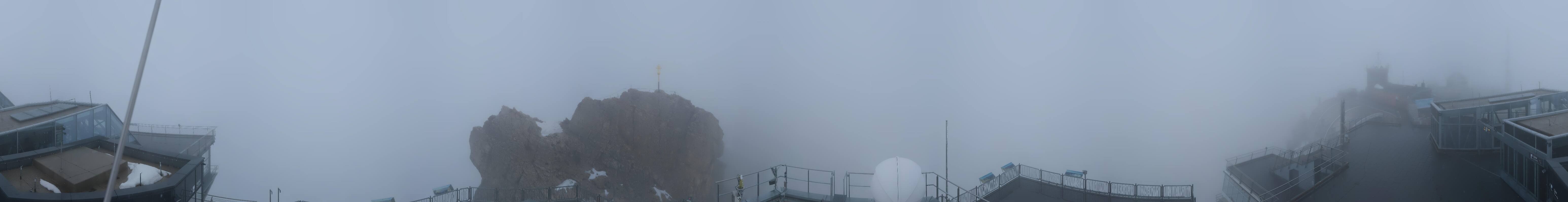 Archiv Foto Webcam Zugspitze: Panoramablick vom Gipfel