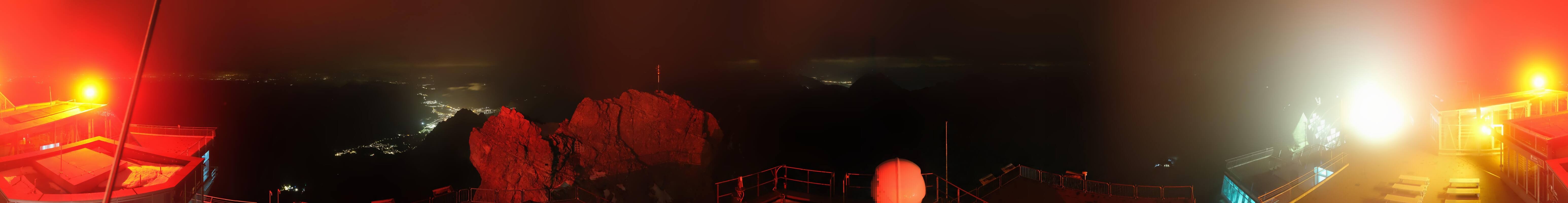 Archiv Foto Webcam Zugspitze: Panoramablick vom Gipfel