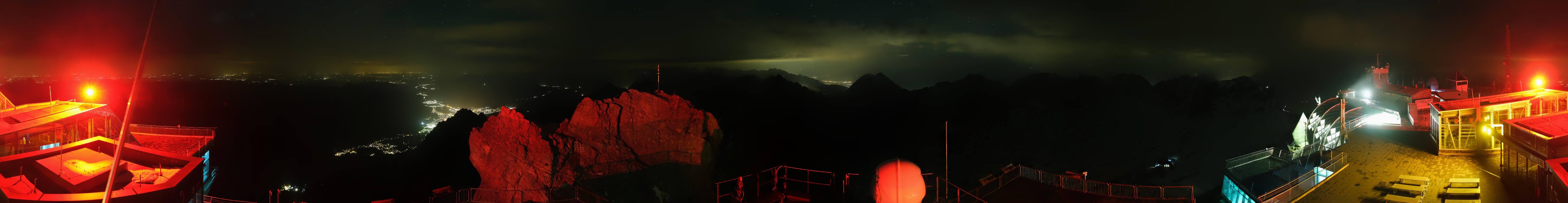 Archiv Foto Webcam Zugspitze: Panoramablick vom Gipfel