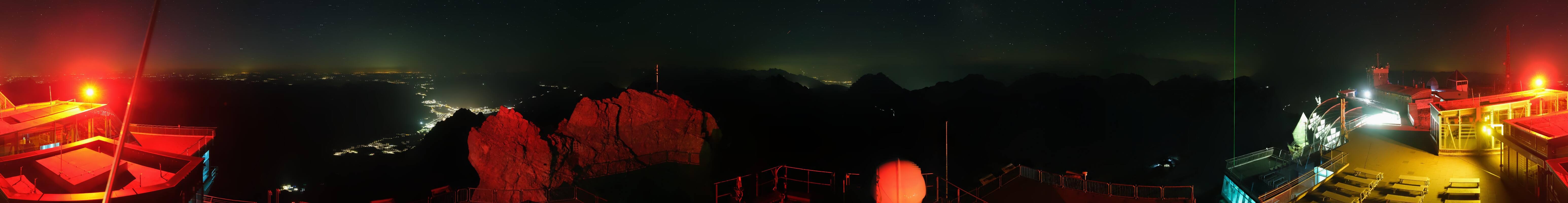 Archiv Foto Webcam Zugspitze: Panoramablick vom Gipfel