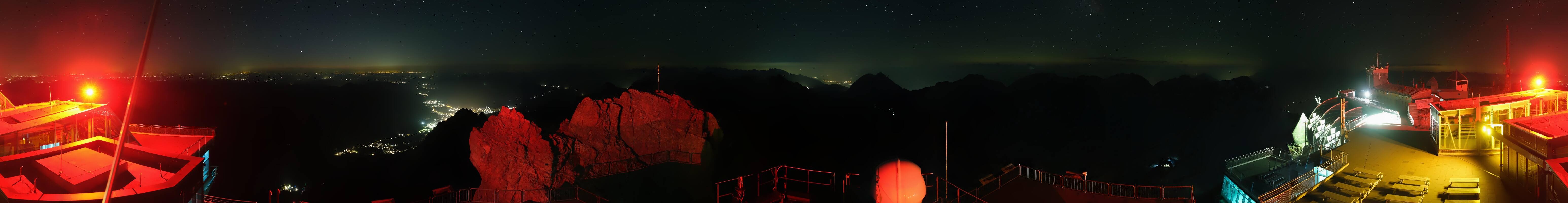 Archiv Foto Webcam Zugspitze: Panoramablick vom Gipfel