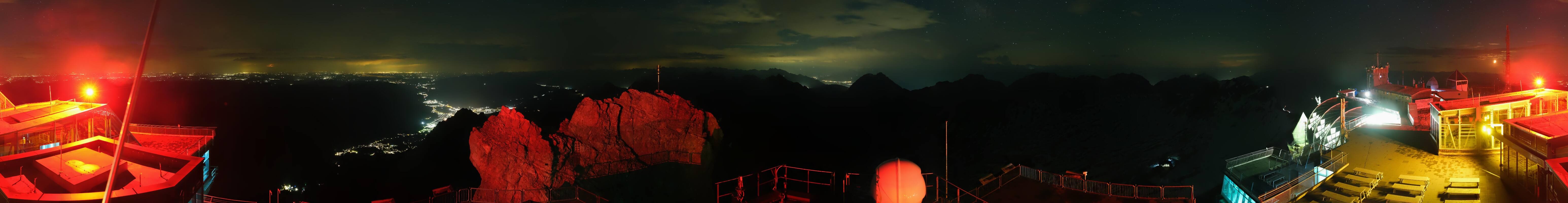 Archiv Foto Webcam Zugspitze: Panoramablick vom Gipfel