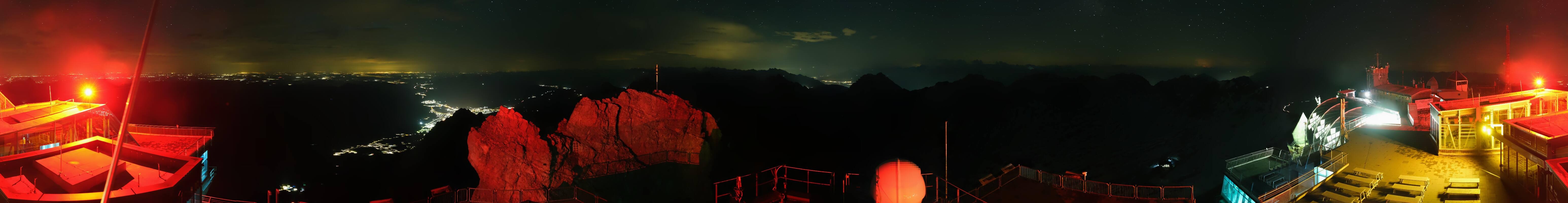Archiv Foto Webcam Zugspitze: Panoramablick vom Gipfel