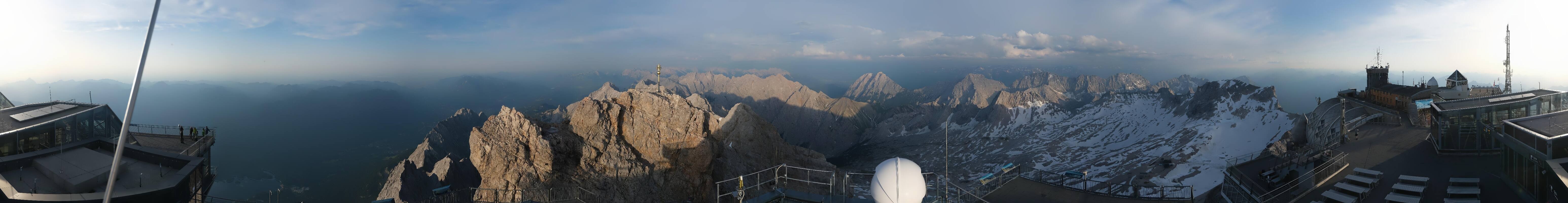 Archiv Foto Webcam Zugspitze: Panoramablick vom Gipfel