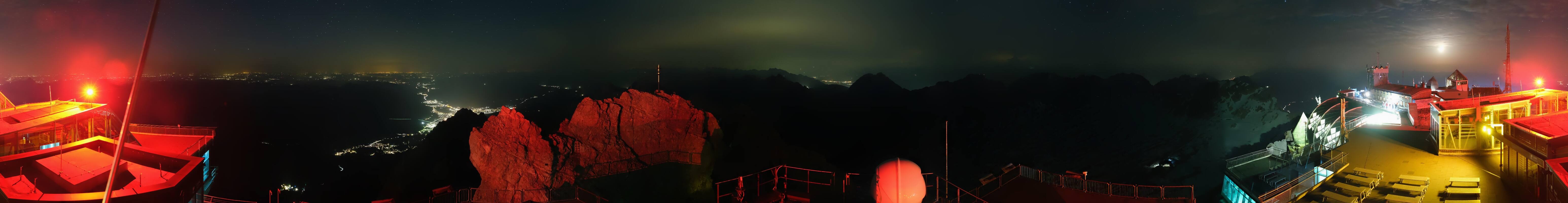 Archiv Foto Webcam Zugspitze: Panoramablick vom Gipfel
