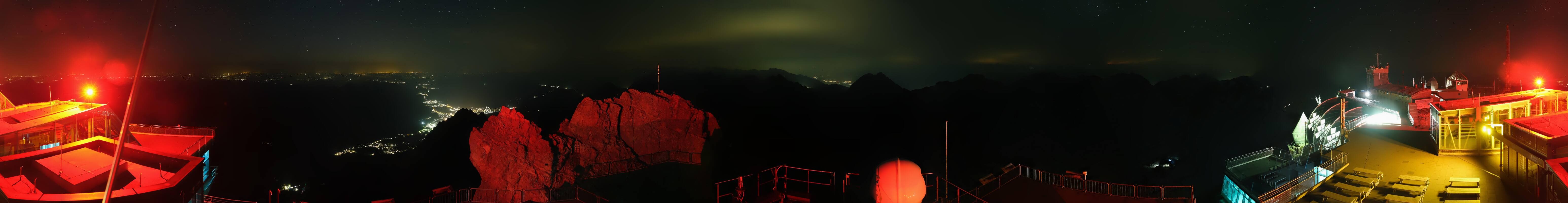 Archiv Foto Webcam Zugspitze: Panoramablick vom Gipfel