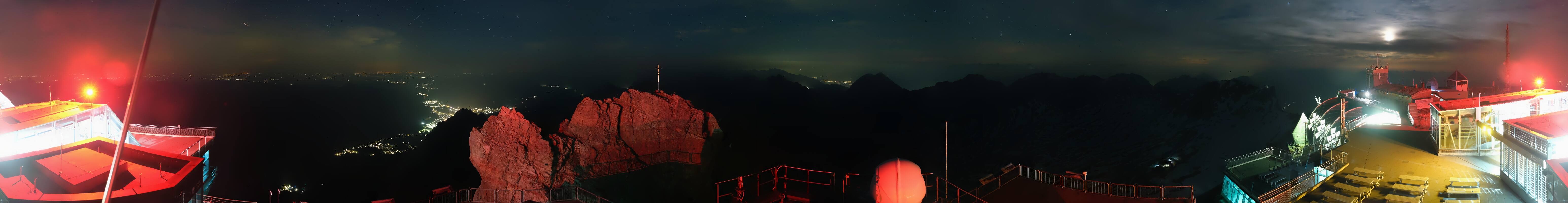 Archiv Foto Webcam Zugspitze: Panoramablick vom Gipfel