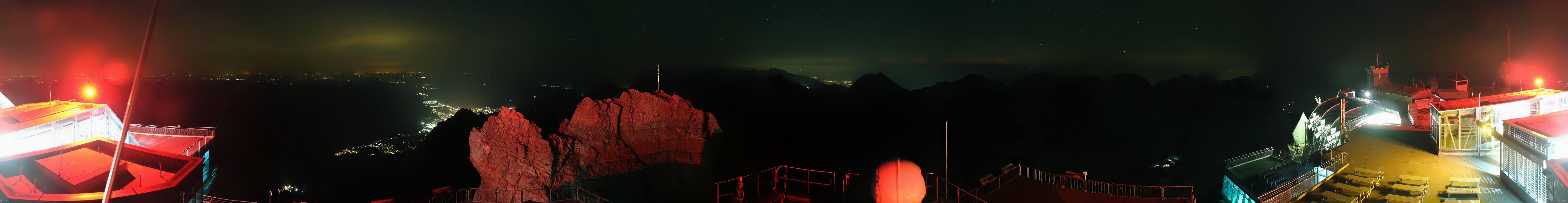 Archiv Foto Webcam Zugspitze: Panoramablick vom Gipfel