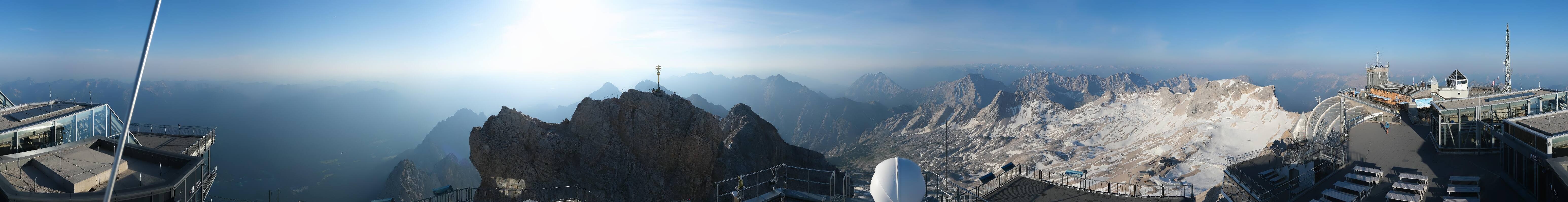 Archiv Foto Webcam Zugspitze: Panoramablick vom Gipfel