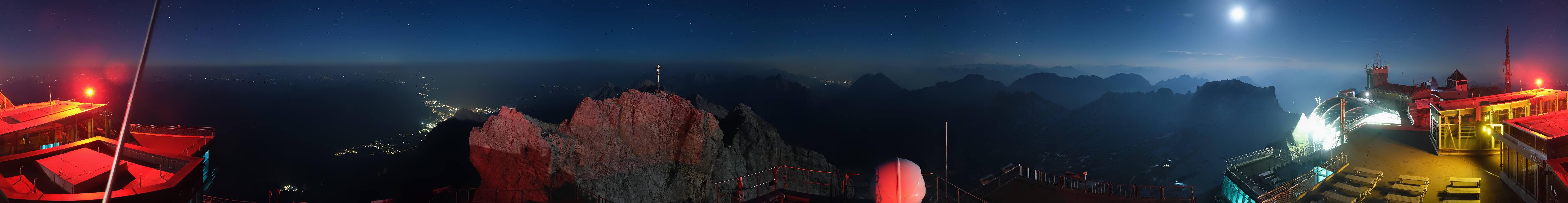 Archiv Foto Webcam Zugspitze: Panoramablick vom Gipfel