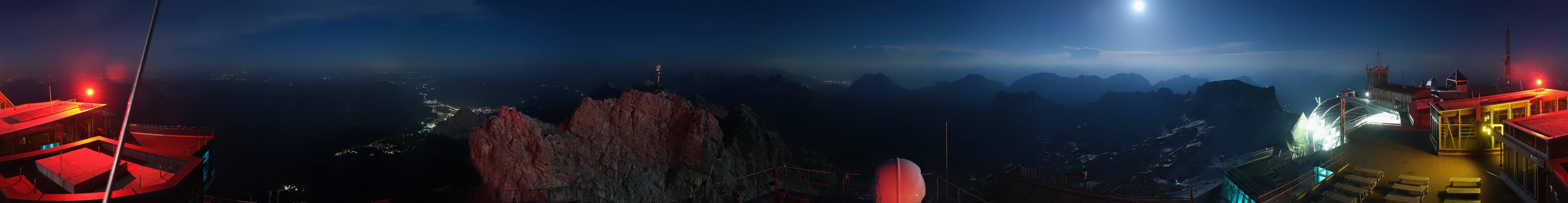 Archiv Foto Webcam Zugspitze: Panoramablick vom Gipfel