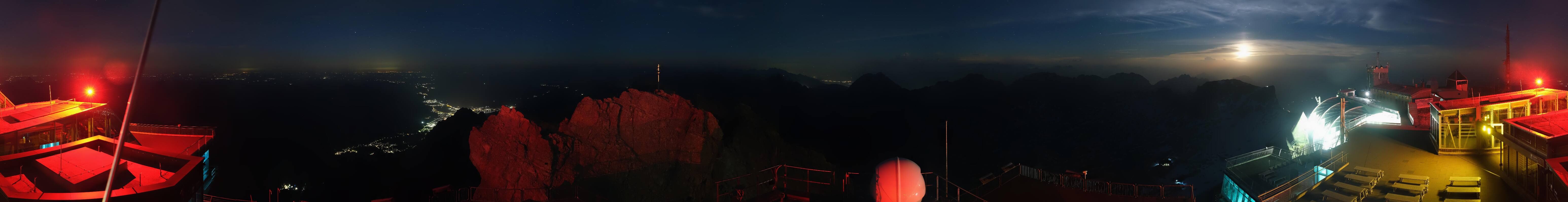 Archiv Foto Webcam Zugspitze: Panoramablick vom Gipfel