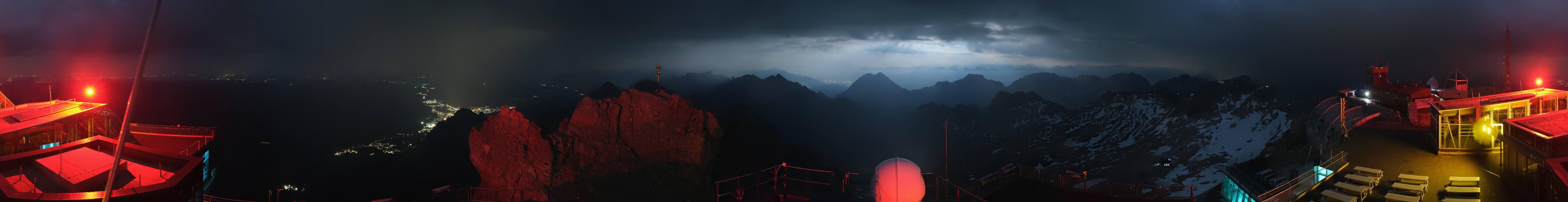 Archiv Foto Webcam Zugspitze: Panoramablick vom Gipfel