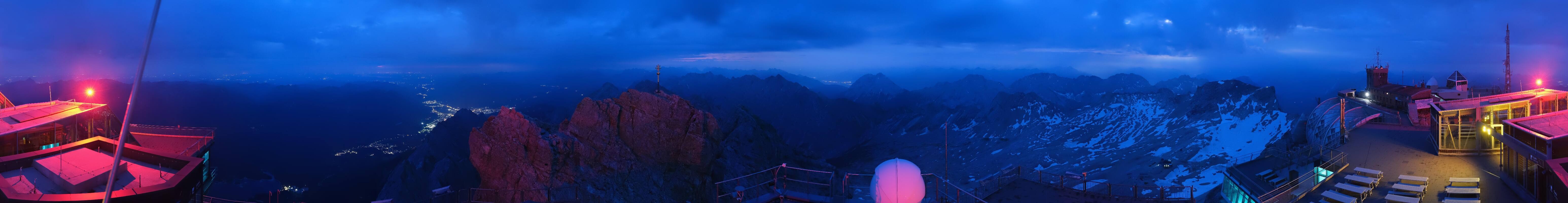Archiv Foto Webcam Zugspitze: Panoramablick vom Gipfel