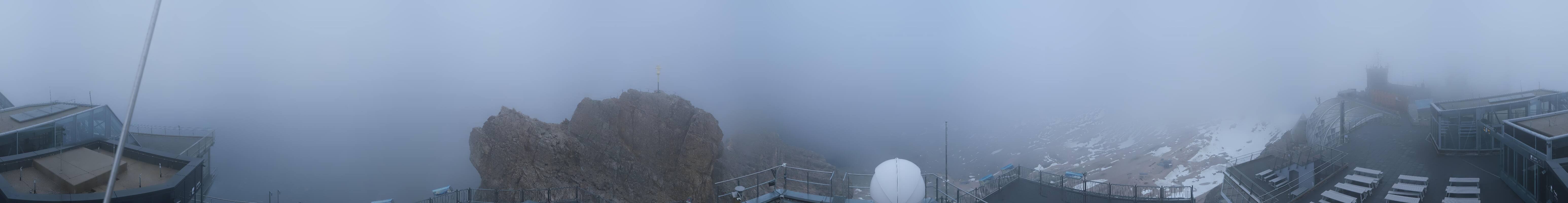 Archiv Foto Webcam Zugspitze: Panoramablick vom Gipfel