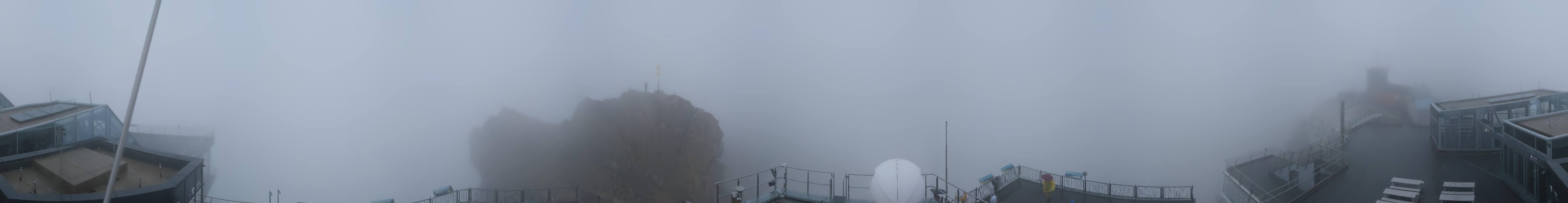 Archiv Foto Webcam Zugspitze: Panoramablick vom Gipfel