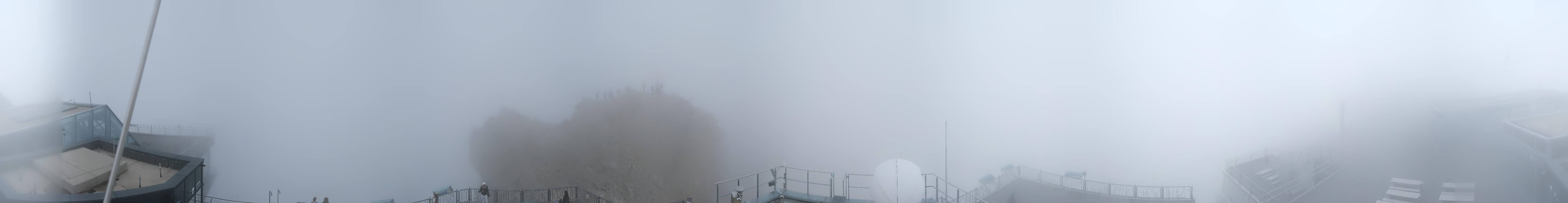 Archiv Foto Webcam Zugspitze: Panoramablick vom Gipfel