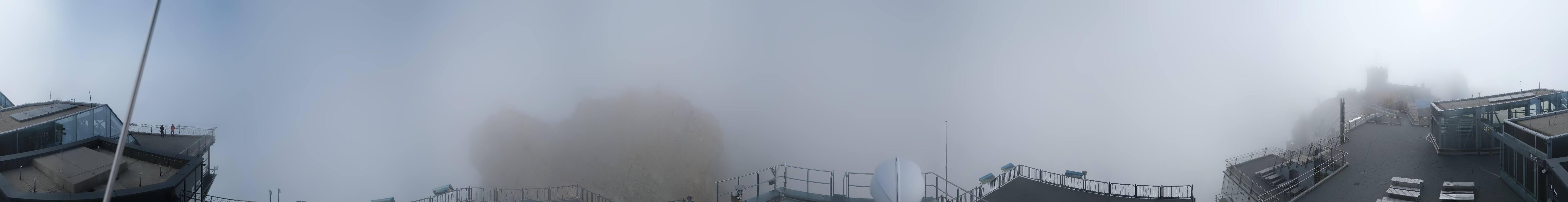 Archiv Foto Webcam Zugspitze: Panoramablick vom Gipfel