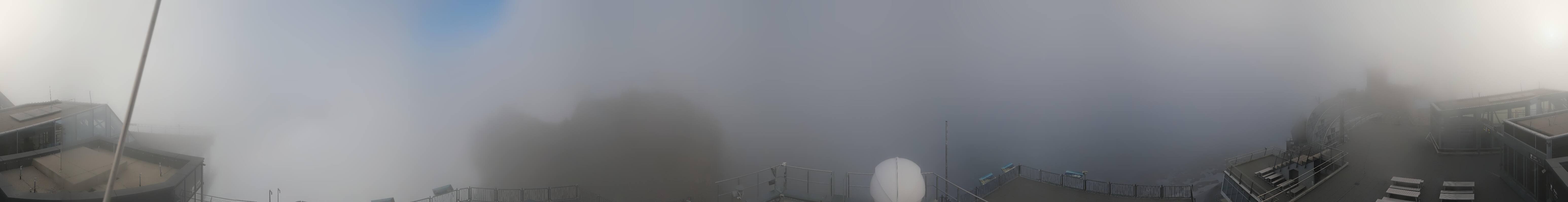 Archiv Foto Webcam Zugspitze: Panoramablick vom Gipfel