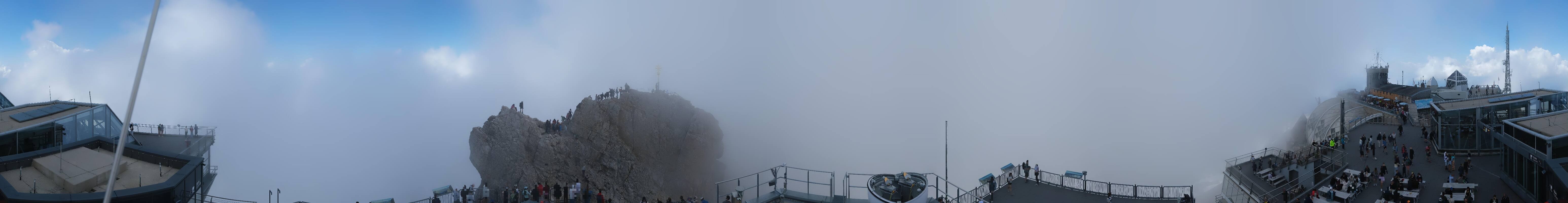 Archiv Foto Webcam Zugspitze: Panoramablick vom Gipfel