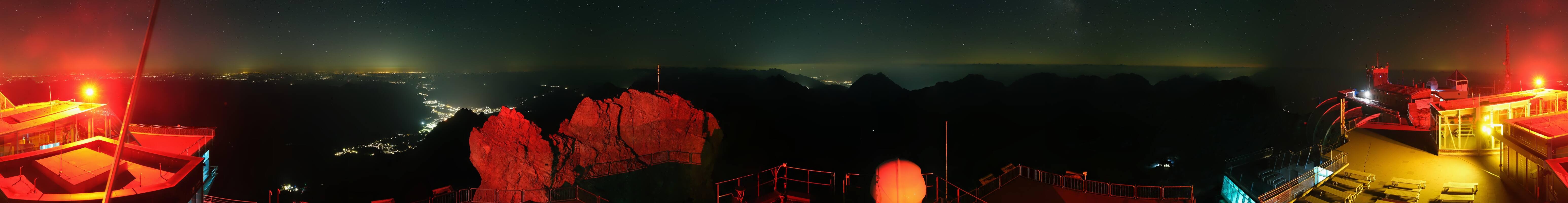 Archiv Foto Webcam Zugspitze: Panoramablick vom Gipfel