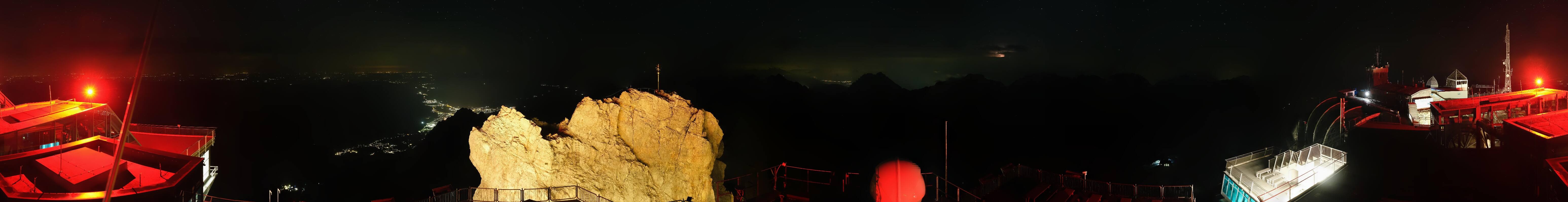 Archiv Foto Webcam Zugspitze: Panoramablick vom Gipfel