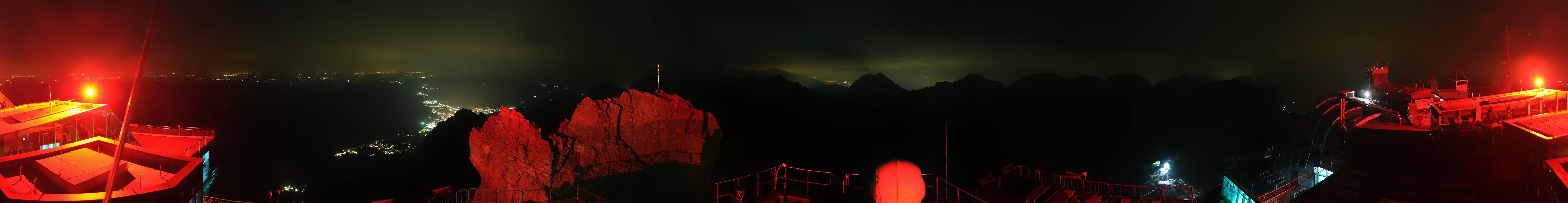 Archiv Foto Webcam Zugspitze: Panoramablick vom Gipfel