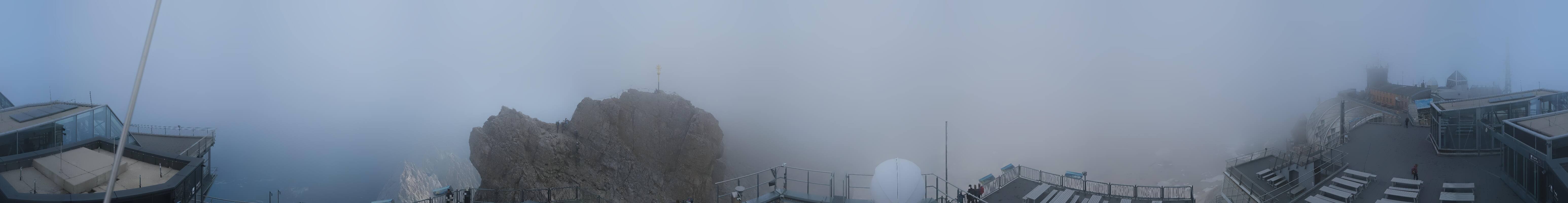 Archiv Foto Webcam Zugspitze: Panoramablick vom Gipfel