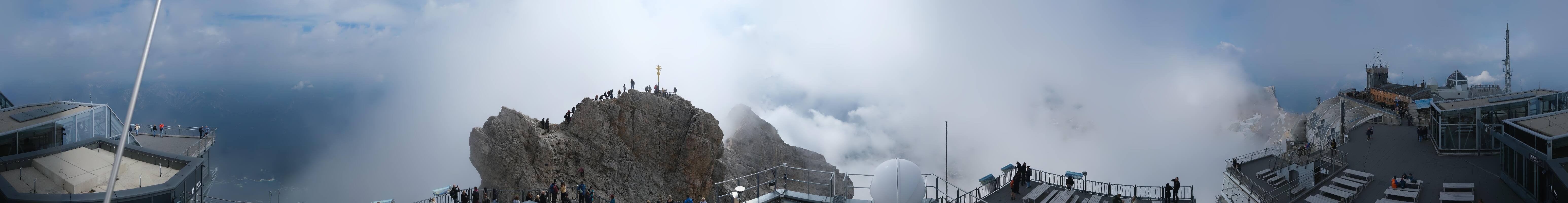 Archiv Foto Webcam Zugspitze: Panoramablick vom Gipfel