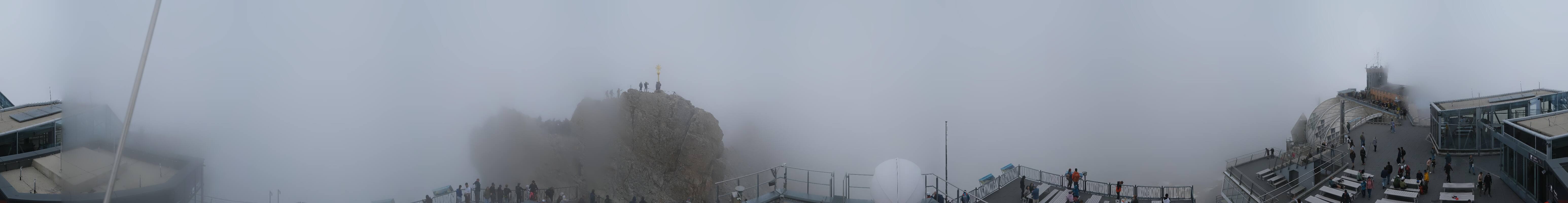 Archiv Foto Webcam Zugspitze: Panoramablick vom Gipfel