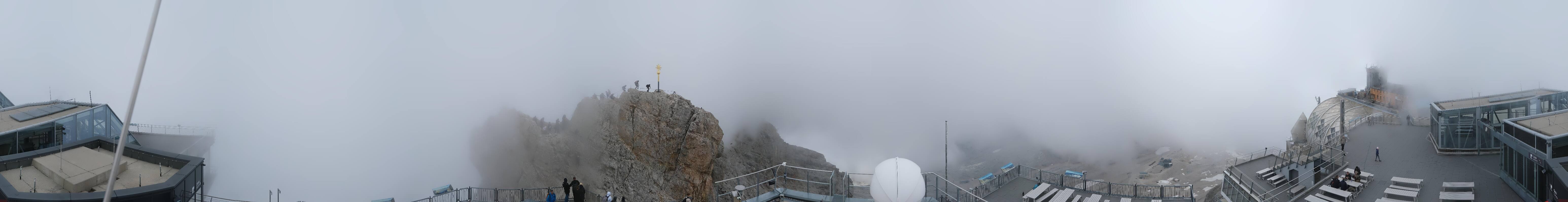 Archiv Foto Webcam Zugspitze: Panoramablick vom Gipfel