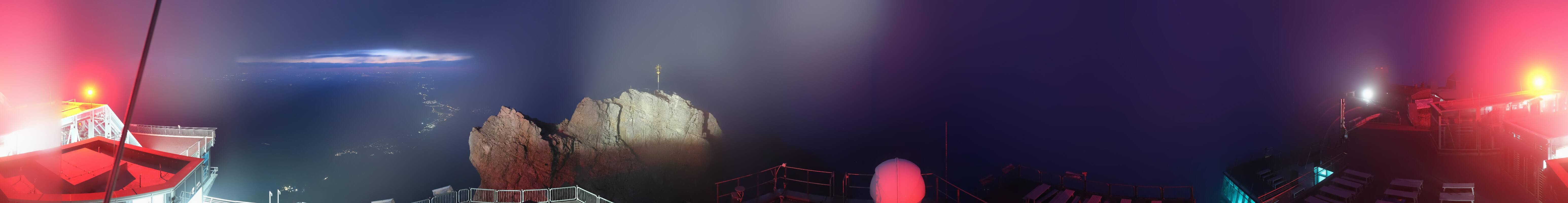 Archiv Foto Webcam Zugspitze: Panoramablick vom Gipfel