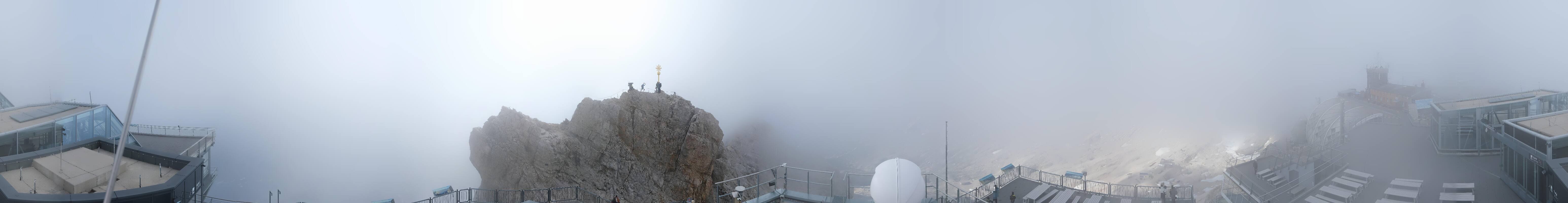 Archiv Foto Webcam Zugspitze: Panoramablick vom Gipfel