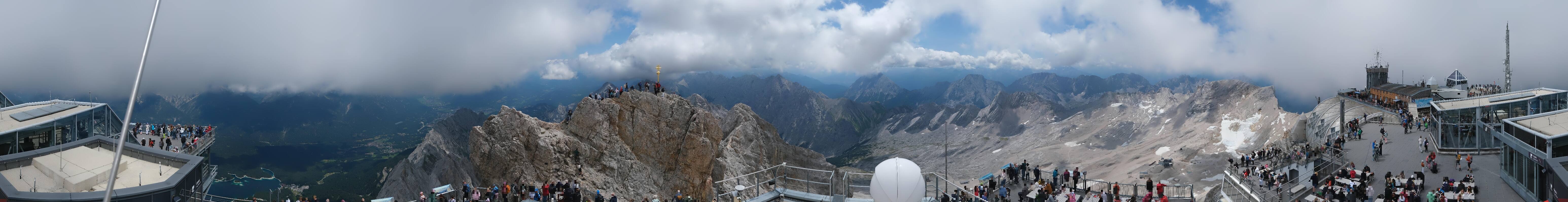 Archiv Foto Webcam Zugspitze: Panoramablick vom Gipfel