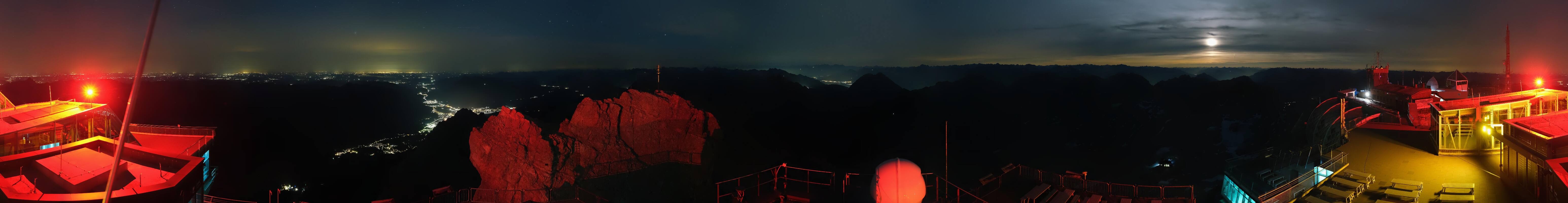 Archiv Foto Webcam Zugspitze: Panoramablick vom Gipfel