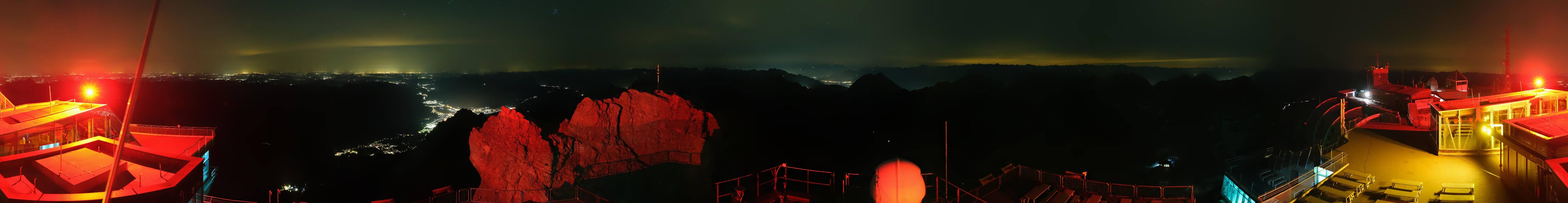 Archiv Foto Webcam Zugspitze: Panoramablick vom Gipfel